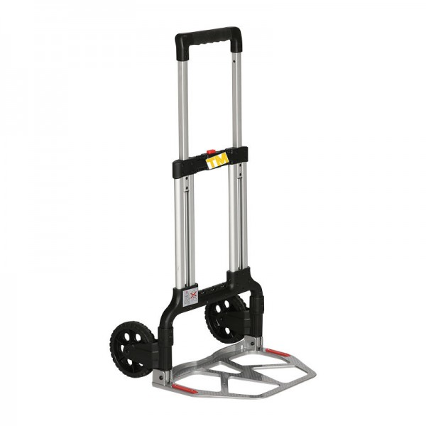 Diable De Manutention Pliable 125kg - Poignée Télescopique Aluminium - Chariot Transport Compact