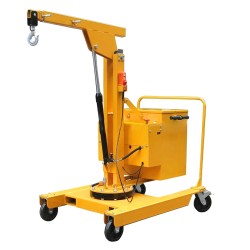 Vue de 3/4 avant de la grue rotative porte à faux semi-électrique 550kg