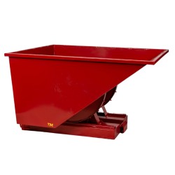 Benne auto basculante rouge 1100l sans chariot élévateur - droite