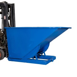 Benne auto basculante 1500 Litres bleue avec chariot élévateur