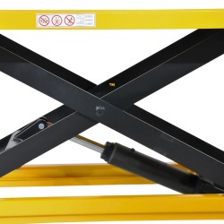 Zoom pompe et ciseaux de la table élévatrice manuelle 500kg plateau 1600x810mm
