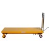 Table élévatrice manuelle 500kg plateau 1600x810mm - plateau bas - vue de profil