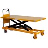 Table élévatrice manuelle 500kg plateau 1600x810mm - plateau mi-haut - vue de 3/4 arrière