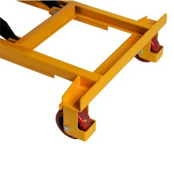 Zoom roues de la table élévatrice manuelle 500kg plateau 1600x810mm