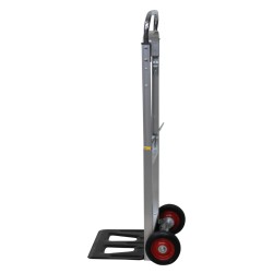 Diable pliant en aluminium 90kg - Vue de profil - déplié
