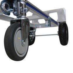 Zoom roulettes du diable alu 2 positions roues pneumatiques