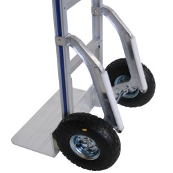 Zoom renforts  du diable aluminium 200kg avec renforts roues pneumatiques