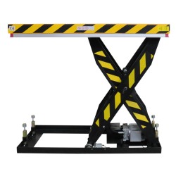 Vue de profil de la table élévatrice électrique 2500kg plateau haut 1420x815mm