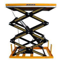 Table élévatrice électrique triple ciseaux 1000kg vue de profil
