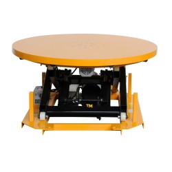 Vue de face de la table élévatrice électrique à plateau tournant 2000kg sans soufflet position à mi hauteur