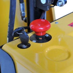 Transpalette haute levée tout électrique monocylindre - zoom bouton arrêt d'urgence