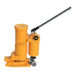 Cric hydraulique 25 tonnes position basse vue de profil avec bras levé