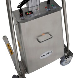 Zoom bloc moteur du gerbeur poste de travail INOX 150kg