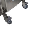 Zoom roues directrices du gerbeur poste de travail INOX 150kg