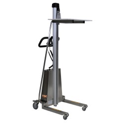 Gerbeur poste de travail INOX 150kg vue de 3/4 arrière plateau haut