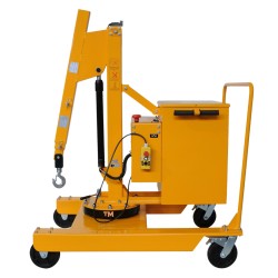 Grue rotative porte à faux semi-électrique 550kg  - bras abaissé- vue de profil