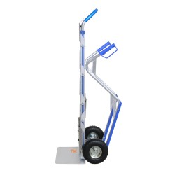 Diable porte bonbonnes 200 kg roues pneumatiques - vue de profil
