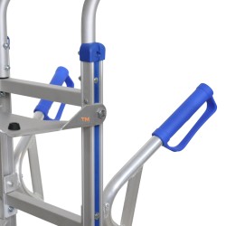 Diable porte bonbonnes 200 kg roues pneumatiques - zoom sur poignées