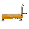 Table élévatrice manuelle 1500kg Plateau 1220x610mm - vue de profil - position basse
