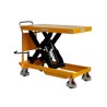 Table élévatrice manuelle 1500kg Plateau 1220x610mm - vue de 3/4 arrière - position haute