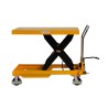 Table élévatrice manuelle 1500kg Plateau 1220x610mm - vue de profil - position haute