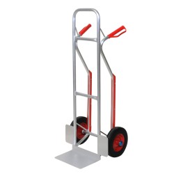 Vue de 3/4 avant du diable multi usages en aluminium 200kg
