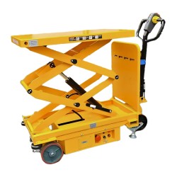 Table élévatrice électrique double ciseaux 500kg avec plateau à mi hauteur