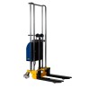 Vue 3/4 arrière du Mini gerbeur table semi-électrique 1700mm - fourches basses