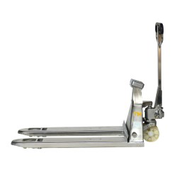 Vue de profil du transpalette peseur inox 316 2000kg