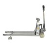 Vue de profil du transpalette peseur inox 316 2000kg - fourches levées