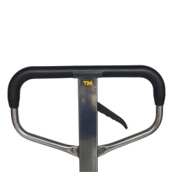 Zoom sur timon du transpalette peseur inox 316 2000kg