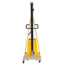 Vue arrière du Gerbeur poste de travail semi électrique 1700mm 100kg - plateau bas