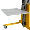 Zoom sur le plateau du Gerbeur poste de travail semi électrique 1700mm 100kg