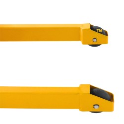 Zoom sur les galets du Gerbeur poste de travail à manivelle 80 kg Levée 1100mm