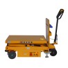 Vue de profil de la table élévatrice électrique double ciseaux 500kg - plateau bas