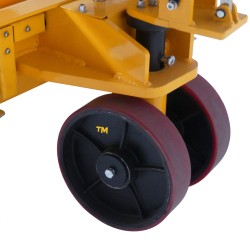 Table élévatrice électrique double ciseaux 500kg - zoom roues directrices