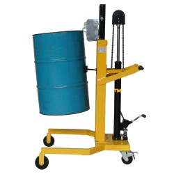 Vue de profil du Lève fût hydraulique 450kg