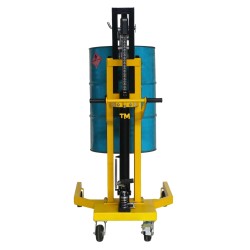 Vue arrière du Lève fût hydraulique 450kg avec fût