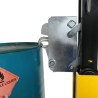 Zoom sur la pince du Lève fût hydraulique 450kg