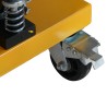 Zoom sur la roue avant du Lève fût hydraulique 450kg