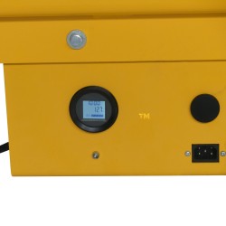 Zoom sur l'affichage de la batterie de la table élévatrice semi-électrique mobile 500kg simple ciseaux