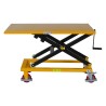 Vue de profil de la table élévatrice à manivelle 300kg plateau 1150x750mm - position mi-haute