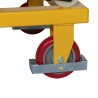 Zoom sur la roue fixe de la table élévatrice à manivelle 300kg plateau 1150x750mm