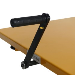 Zoom sur la manivelle de la table élévatrice à manivelle 300kg plateau 1150x750mm
