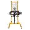 Vue arrière du Gerbeur basculeur de fûts encadrant 450kg levée 1600mm