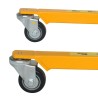 Zoom sur les galets du Gerbeur poste de travail à manivelle 1500mm 100kg