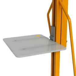 Zoom sur le plateau du Gerbeur poste de travail à manivelle 1500mm 100kg