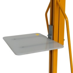 Zoom sur le plateau du Gerbeur poste de travail à manivelle 1500mm 200kg