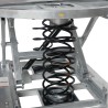 Zoom sur les ressorts de la table élévatrice rotative galvanisée à niveau constant plateau ouvert 2000kg
