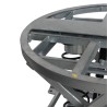 Zoom sur le côté de la table élévatrice rotative galvanisée à niveau constant plateau ouvert 2000kg